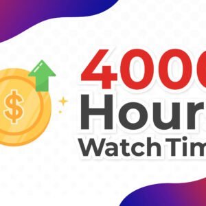 YouTube Monetization Package - 4000Hours Watchtime + 1000 Genuine Subscribers